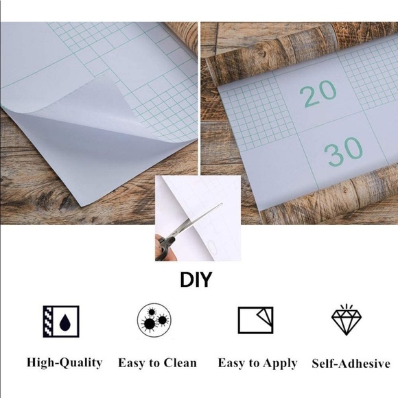 NWT DISTRESSED Wood Plank Wallpaper Peel and Stick Rustic Wood Grain Pattern - Picture 2 of 5